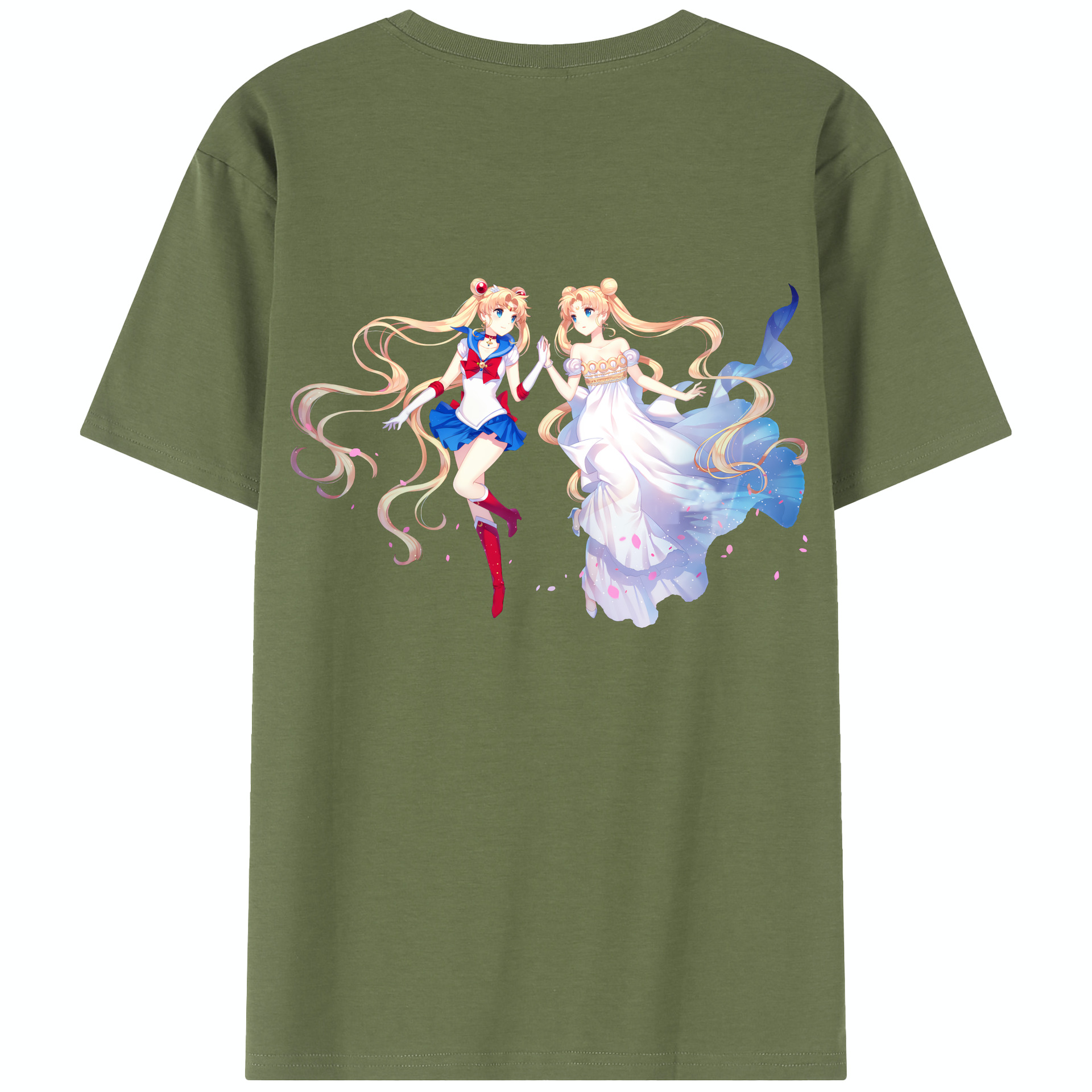 （画像用） 美少女戦士セーラームーン 月野 うさぎ つきの うさぎ Sailor Moon Tsukino Usagi 綿100％半袖Tシャツ（背面プリント）